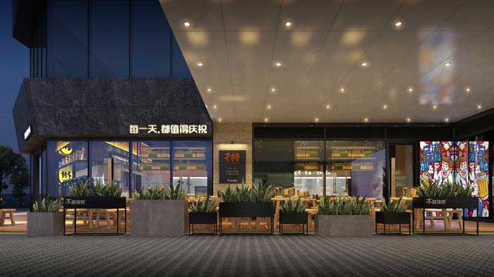 280m2鄭州牛排餐廳設(shè)計(jì)效果圖